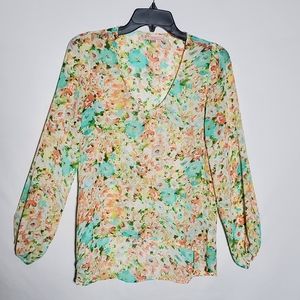 Philosophy sheer multicolor floral top small